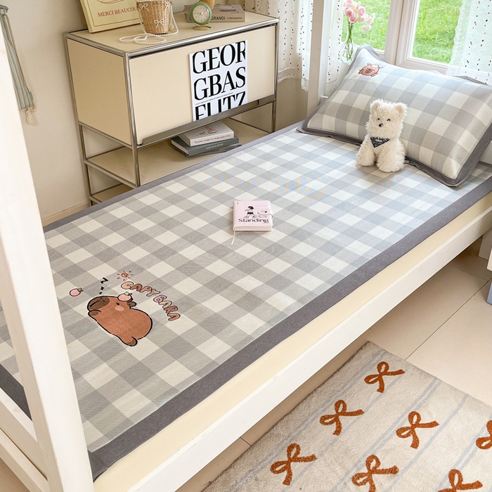 91家纺网 家纺一手货源 找家纺 （总）雅居纺2025新款A类加厚三明治底绣花冰藤席 