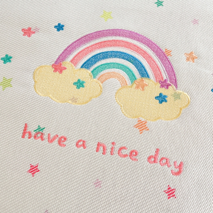 91家纺网 家纺一手货源 找家纺 雅居纺2025新款A类加厚三明治底绣花冰藤席  七彩虹