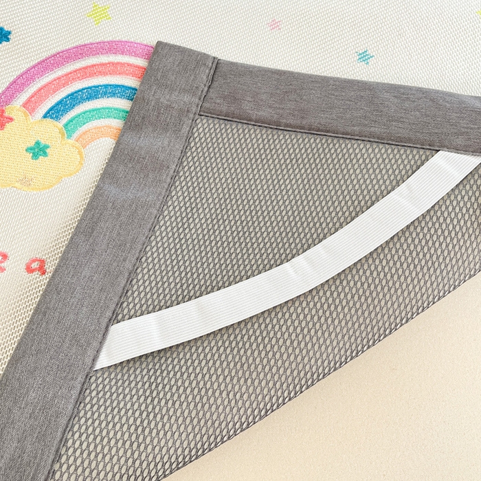 91家纺网 家纺一手货源 找家纺 雅居纺2025新款A类加厚三明治底绣花冰藤席  七彩虹