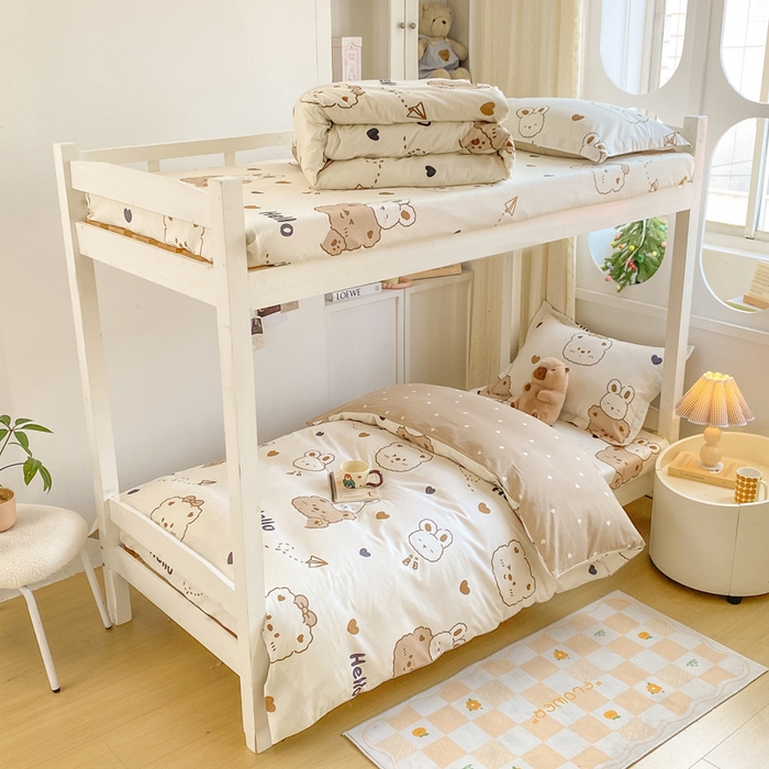 91家纺网 家纺一手货源 找家纺 （总）朵安2025新款全棉印花学生三件套