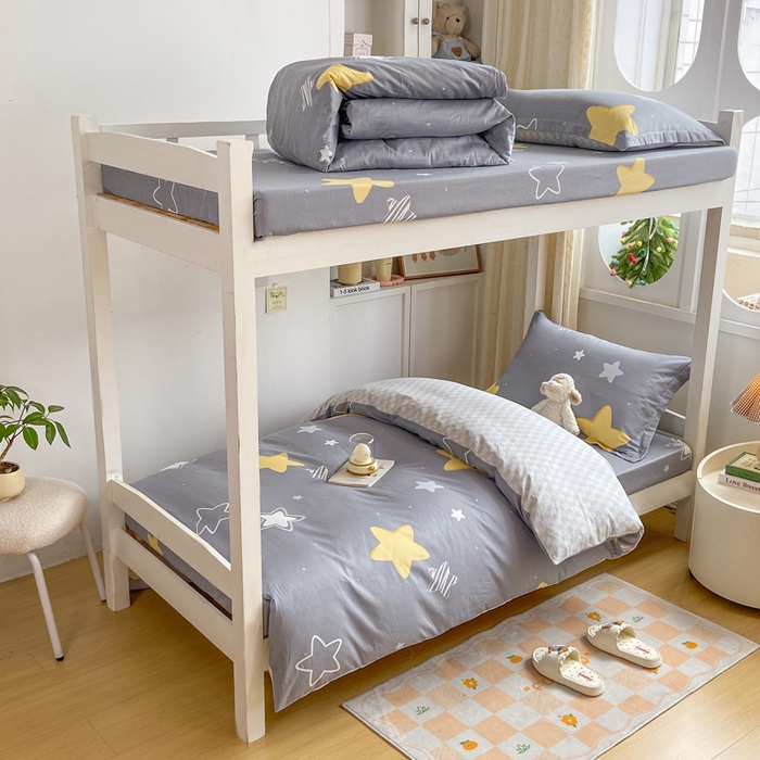 91家纺网 家纺一手货源 找家纺 （总）朵安2025新款全棉印花学生三件套