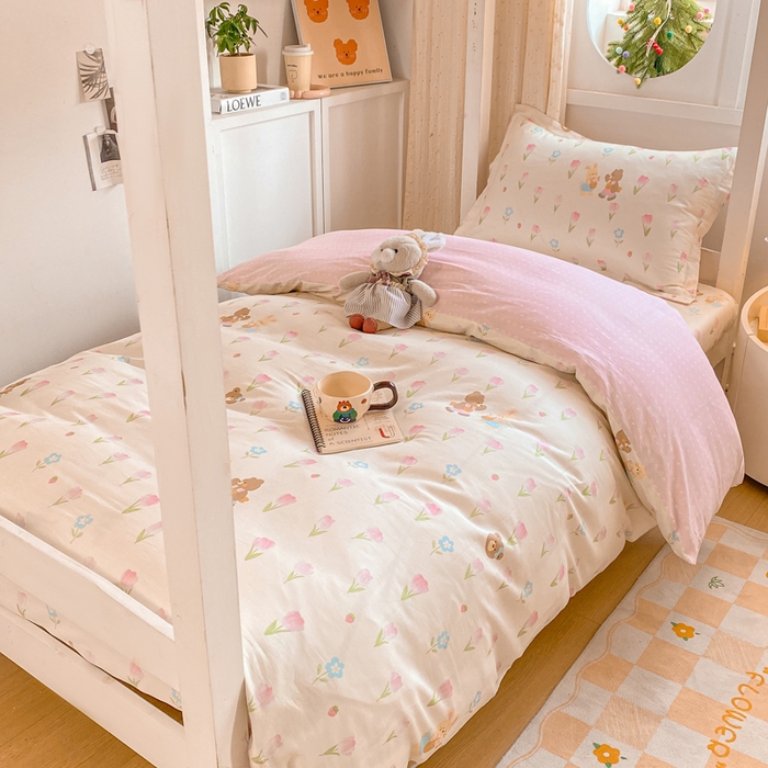 91家纺网 家纺一手货源 找家纺 朵安2025新款全棉印花学生三件套 春日班