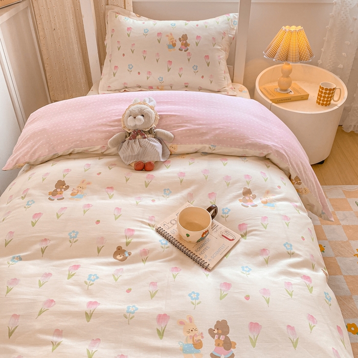 91家纺网 家纺一手货源 找家纺 朵安2025新款全棉印花学生三件套 春日班