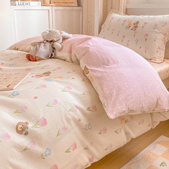 91家纺网 家纺一手货源 找家纺 朵安2025新款全棉印花学生三件套 春日班