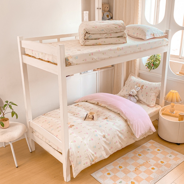 朵安2025新款全棉印花学生三件套 春日班