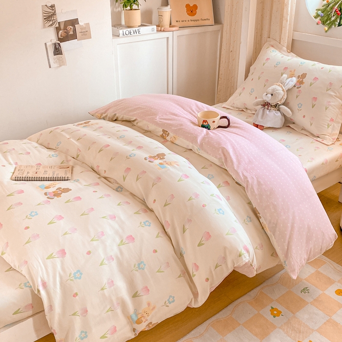 91家纺网 家纺一手货源 找家纺 朵安2025新款全棉印花学生三件套 春日班