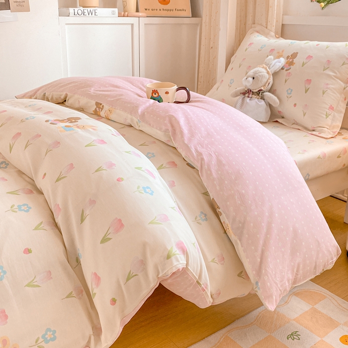 91家纺网 家纺一手货源 找家纺 朵安2025新款全棉印花学生三件套 春日班