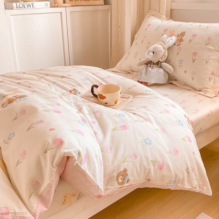 91家纺网 家纺一手货源 找家纺 朵安2025新款全棉印花学生三件套 春日班