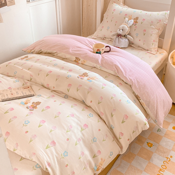 91家纺网 家纺一手货源 找家纺 朵安2025新款全棉印花学生三件套 春日班