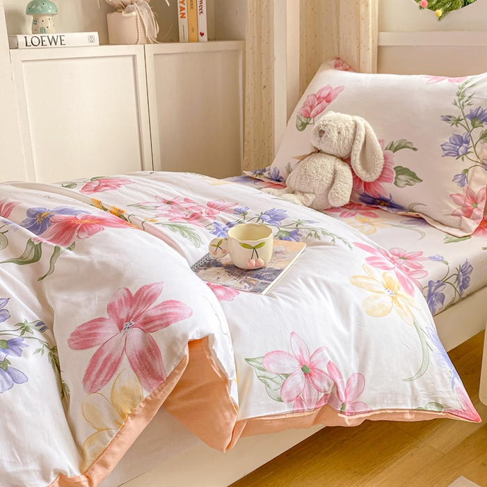 91家纺网 家纺一手货源 找家纺 朵安2025新款全棉印花学生三件套 花雅图