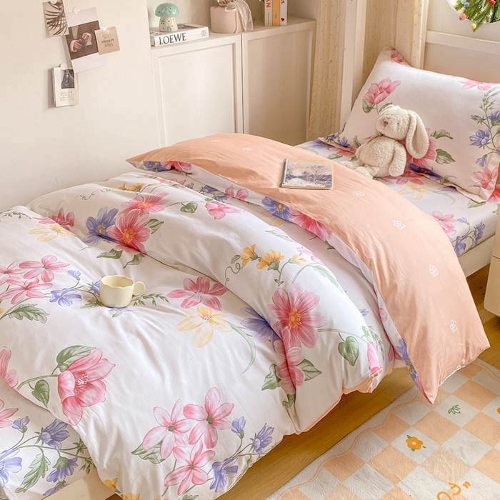 91家纺网 家纺一手货源 找家纺 朵安2025新款全棉印花学生三件套 花雅图