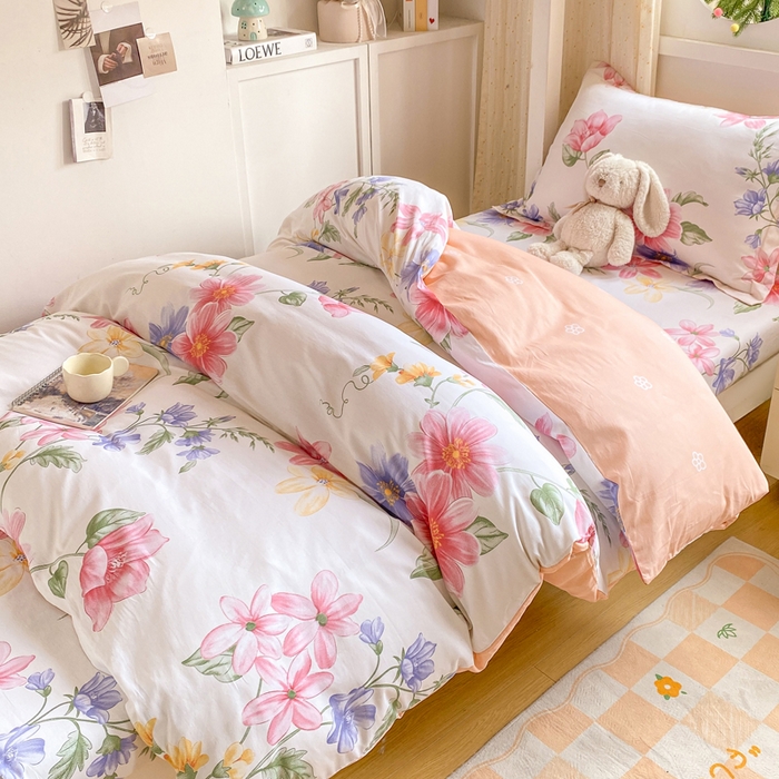 91家纺网 家纺一手货源 找家纺 朵安2025新款全棉印花学生三件套 花雅图