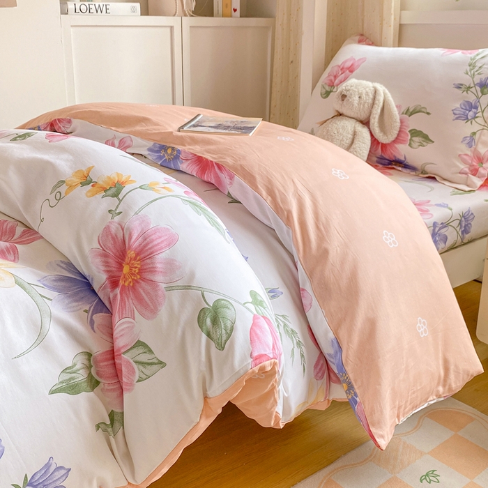 91家纺网 家纺一手货源 找家纺 朵安2025新款全棉印花学生三件套 花雅图