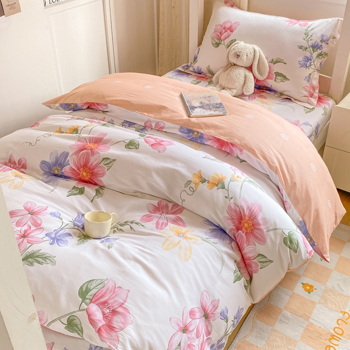 91家纺网 家纺一手货源 找家纺 朵安2025新款全棉印花学生三件套 花雅图