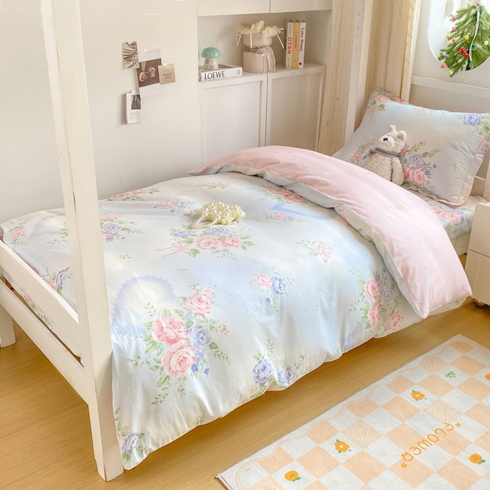 91家纺网 家纺一手货源 找家纺 朵安2025新款全棉印花学生三件套 解语花