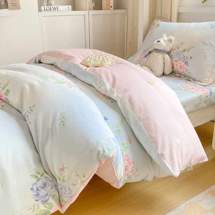 91家纺网 家纺一手货源 找家纺 朵安2025新款全棉印花学生三件套 解语花