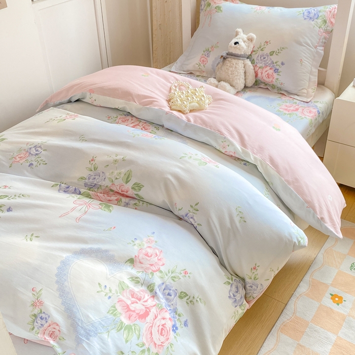 91家纺网 家纺一手货源 找家纺 朵安2025新款全棉印花学生三件套 解语花