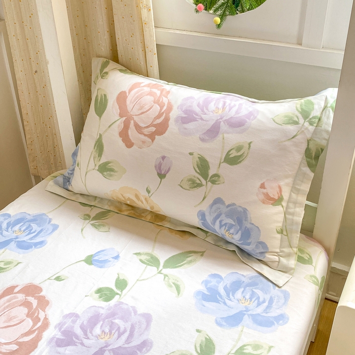 91家纺网 家纺一手货源 找家纺 朵安2025新款全棉印花学生三件套 玫瑰花海