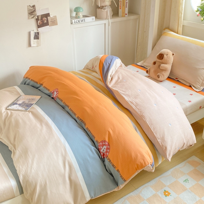 91家纺网 家纺一手货源 找家纺 朵安2025新款全棉印花学生三件套 莫卡迪