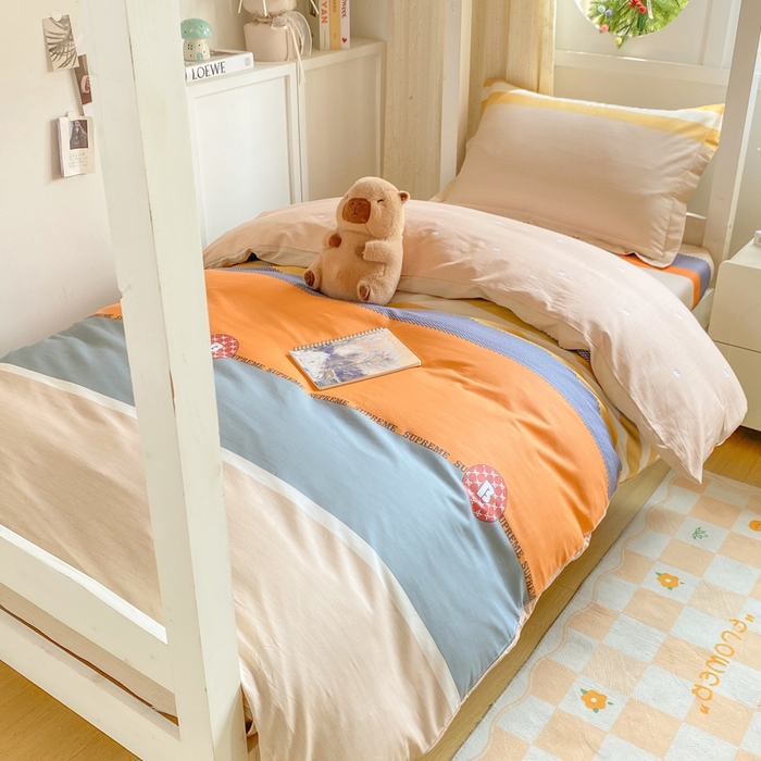 91家纺网 家纺一手货源 找家纺 朵安2025新款全棉印花学生三件套 莫卡迪