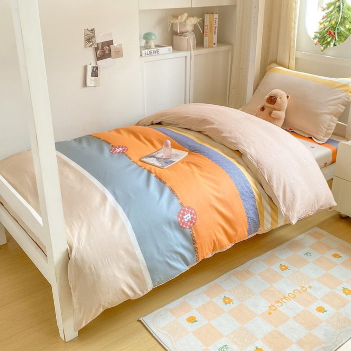 91家纺网 家纺一手货源 找家纺 朵安2025新款全棉印花学生三件套 莫卡迪