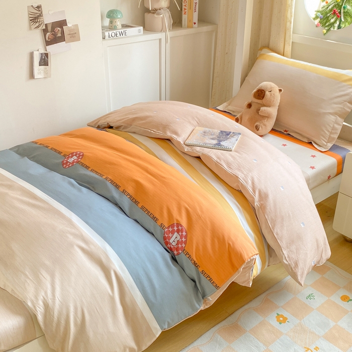 91家纺网 家纺一手货源 找家纺 朵安2025新款全棉印花学生三件套 莫卡迪