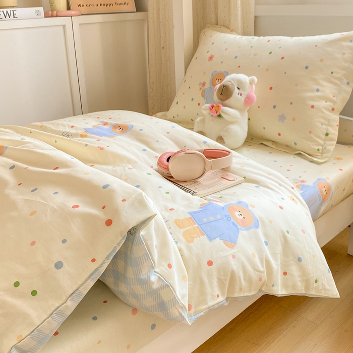 91家纺网 家纺一手货源 找家纺 朵安2025新款全棉印花学生三件套 闪耀暖暖