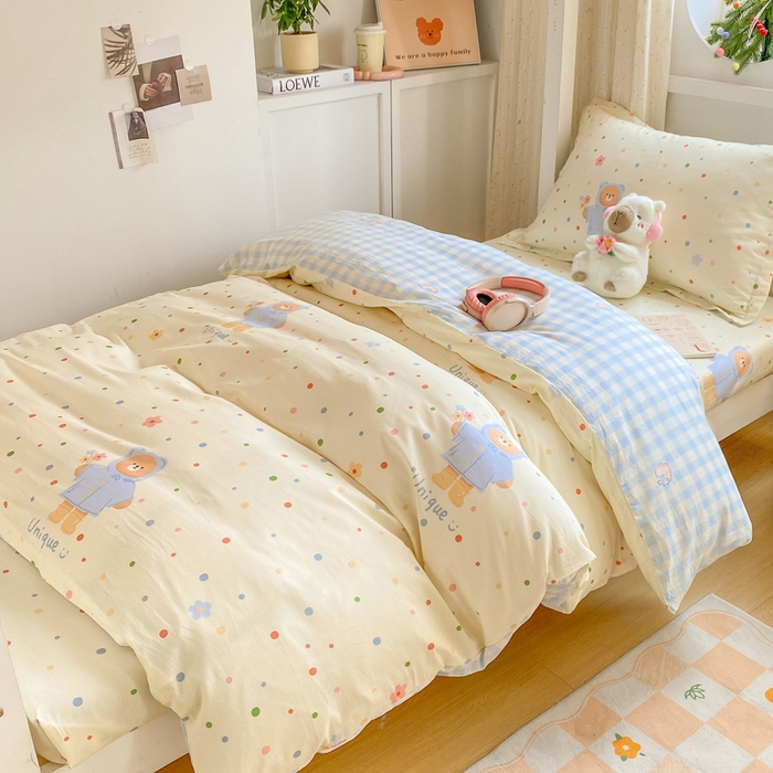 91家纺网 家纺一手货源 找家纺 朵安2025新款全棉印花学生三件套 闪耀暖暖