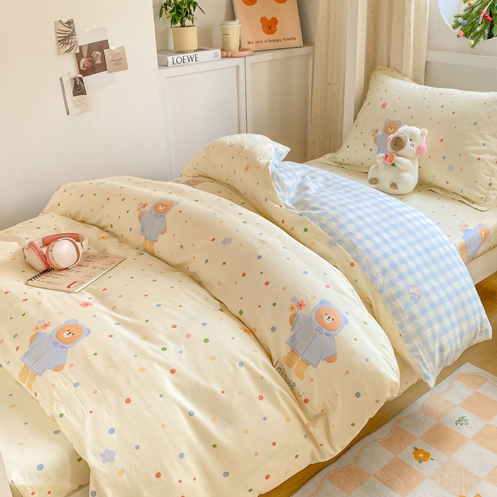 91家纺网 家纺一手货源 找家纺 朵安2025新款全棉印花学生三件套 闪耀暖暖