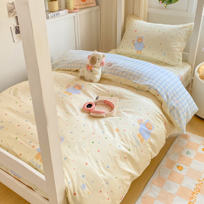 91家纺网 家纺一手货源 找家纺 朵安2025新款全棉印花学生三件套 闪耀暖暖