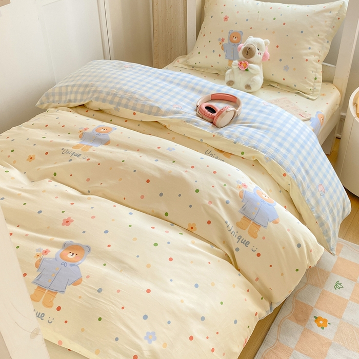 91家纺网 家纺一手货源 找家纺 朵安2025新款全棉印花学生三件套 闪耀暖暖