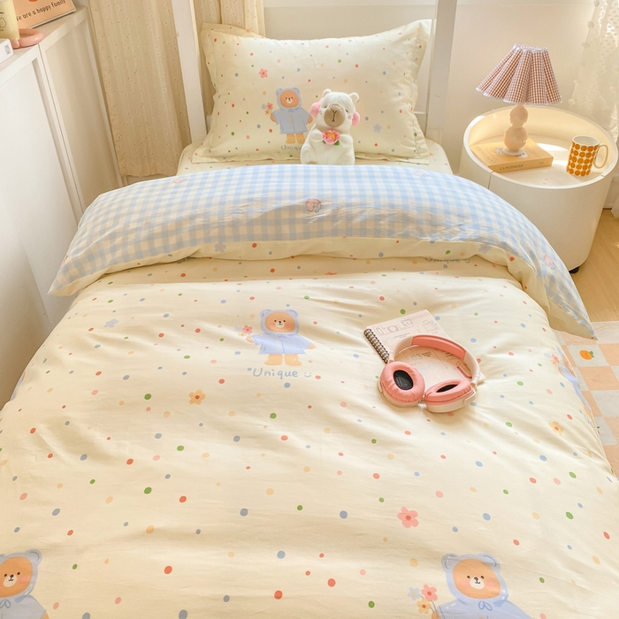 91家纺网 家纺一手货源 找家纺 朵安2025新款全棉印花学生三件套 闪耀暖暖