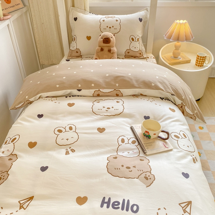 91家纺网 家纺一手货源 找家纺 朵安2025新款全棉印花学生三件套 童年趣宝