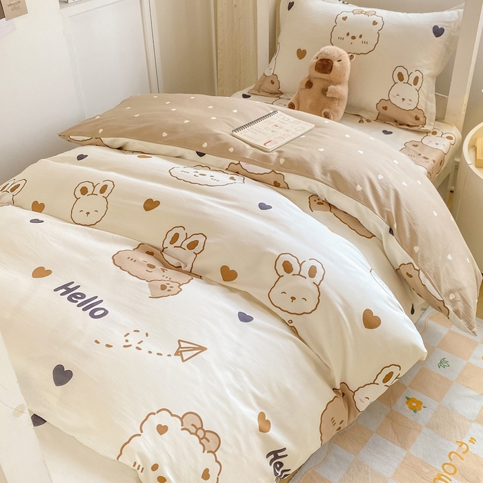 91家纺网 家纺一手货源 找家纺 朵安2025新款全棉印花学生三件套 童年趣宝