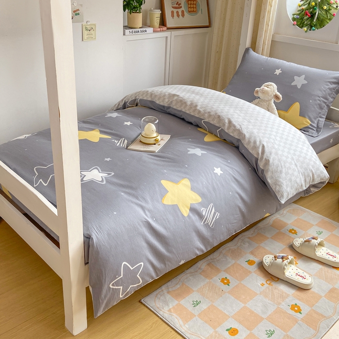 91家纺网 家纺一手货源 找家纺 朵安2025新款全棉印花学生三件套 星辰万里