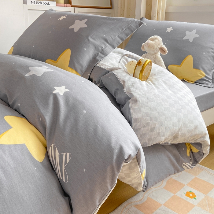 91家纺网 家纺一手货源 找家纺 朵安2025新款全棉印花学生三件套 星辰万里