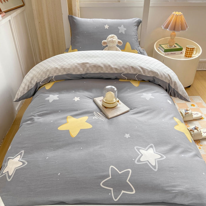 91家纺网 家纺一手货源 找家纺 朵安2025新款全棉印花学生三件套 星辰万里