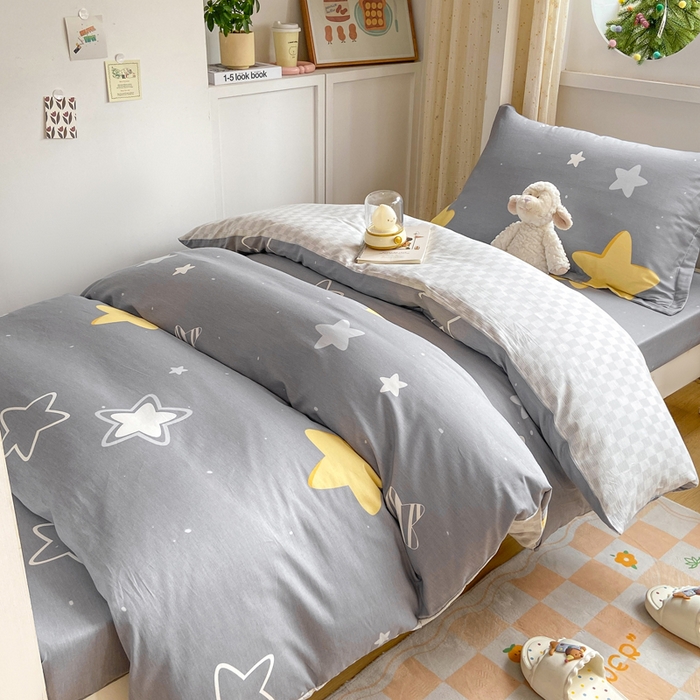 91家纺网 家纺一手货源 找家纺 朵安2025新款全棉印花学生三件套 星辰万里