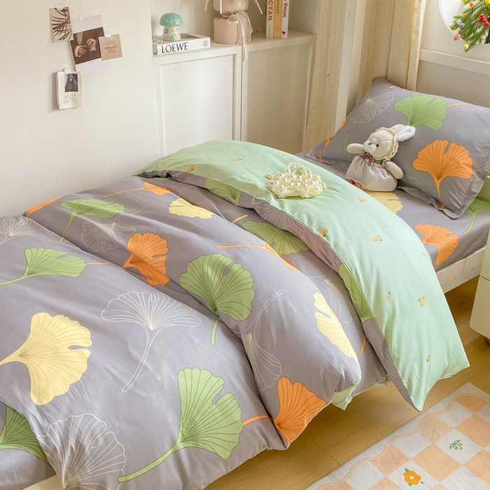 91家纺网 家纺一手货源 找家纺 朵安2025新款全棉印花学生三件套 杏语心愿