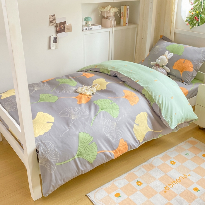 91家纺网 家纺一手货源 找家纺 朵安2025新款全棉印花学生三件套 杏语心愿