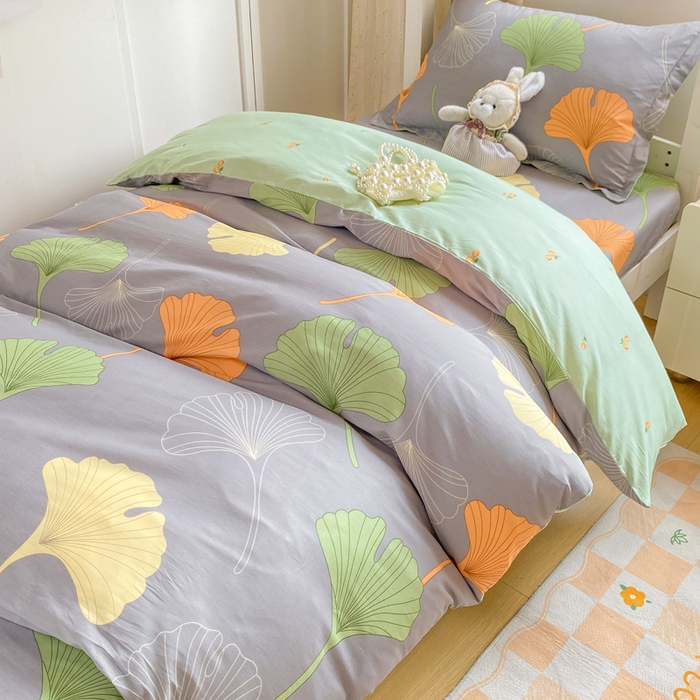 91家纺网 家纺一手货源 找家纺 朵安2025新款全棉印花学生三件套 杏语心愿