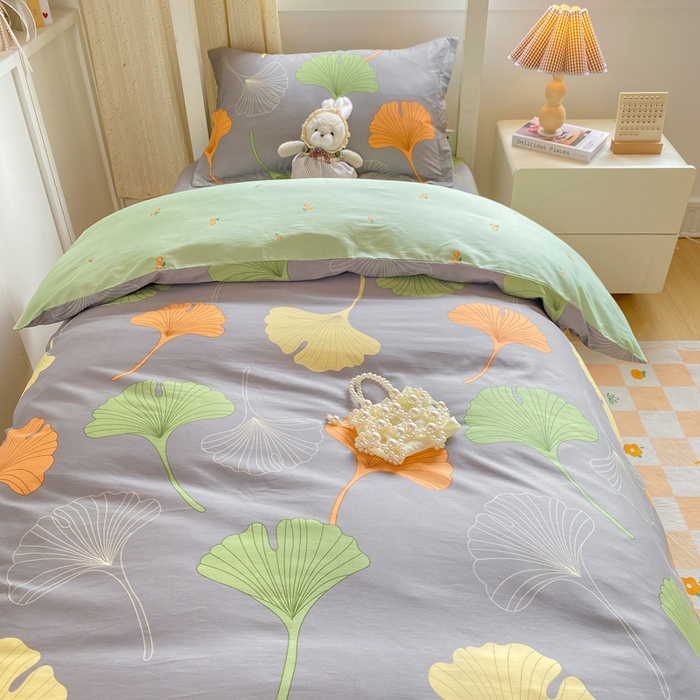 91家纺网 家纺一手货源 找家纺 朵安2025新款全棉印花学生三件套 杏语心愿