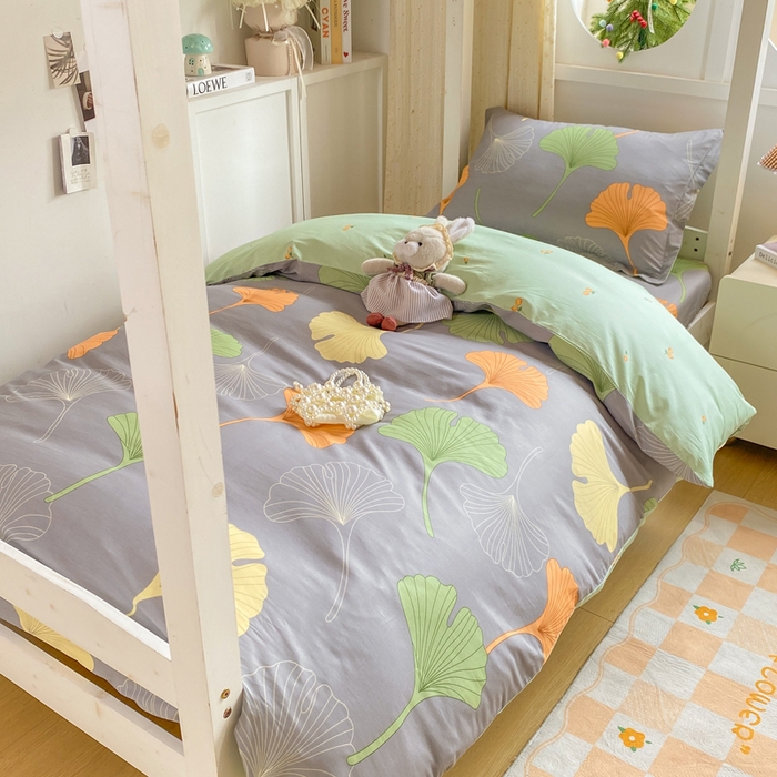 91家纺网 家纺一手货源 找家纺 朵安2025新款全棉印花学生三件套 杏语心愿