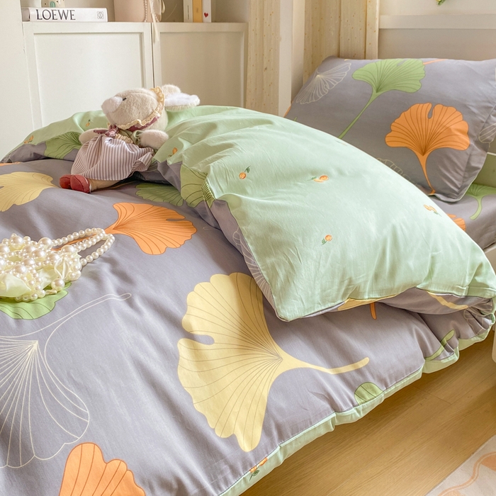 91家纺网 家纺一手货源 找家纺 朵安2025新款全棉印花学生三件套 杏语心愿