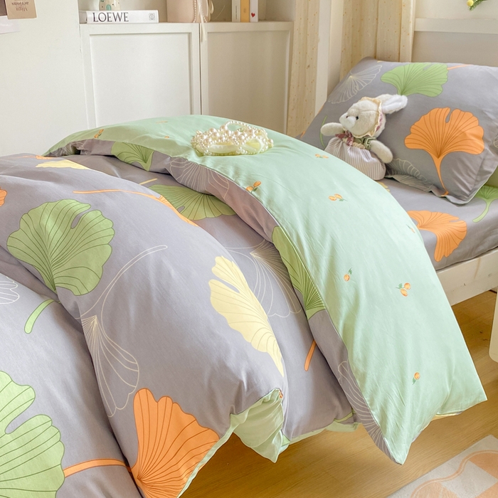 91家纺网 家纺一手货源 找家纺 朵安2025新款全棉印花学生三件套 杏语心愿