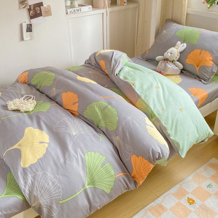 91家纺网 家纺一手货源 找家纺 朵安2025新款全棉印花学生三件套 杏语心愿