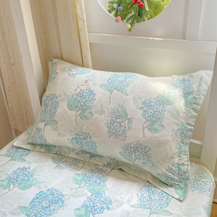 91家纺网 家纺一手货源 找家纺 朵安2025新款全棉印花学生三件套 绣球花语