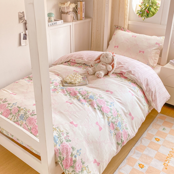 91家纺网 家纺一手货源 找家纺 朵安2025新款全棉印花学生三件套 仲夏美梦