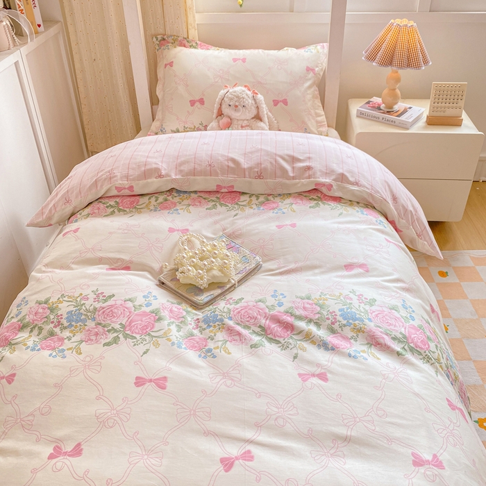 91家纺网 家纺一手货源 找家纺 朵安2025新款全棉印花学生三件套 仲夏美梦