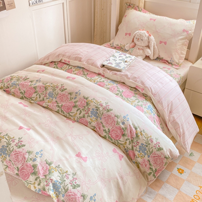 91家纺网 家纺一手货源 找家纺 朵安2025新款全棉印花学生三件套 仲夏美梦